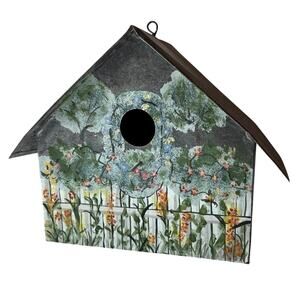 Vintage Handmade Galvanized Tin Birdhouse Rustic Farmhouse Decor Unused